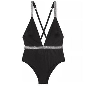 Shine strap one piece swimsuit